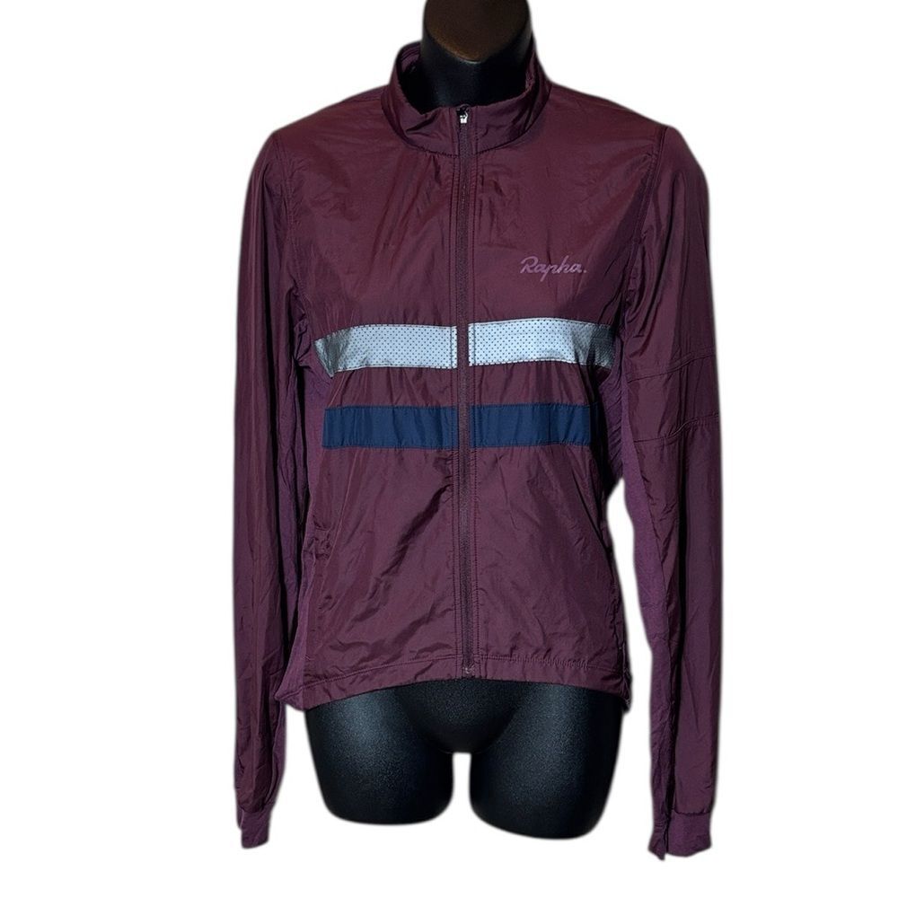 Rapha men small long sleeve windblock‎ brevet jersey striped performance cycling